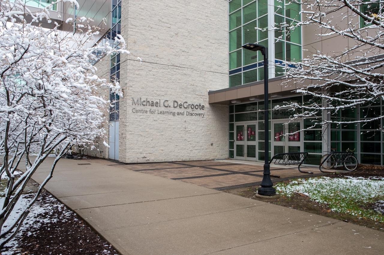Close up of the MDCL ground level building sign.