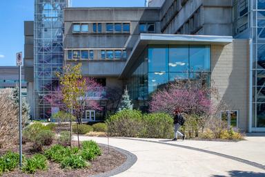 Front view of the main entrance to HSC.