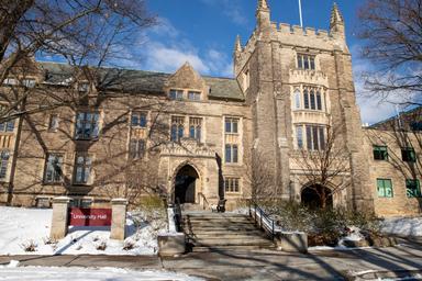 Front view of University Hall.